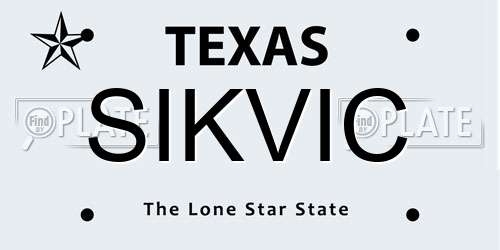 SIKVIC Texas License Plate