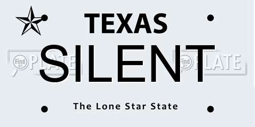 SILENT Texas License Plate