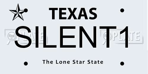 SILENT1 Texas License Plate