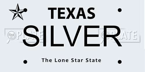 SILVER Texas License Plate