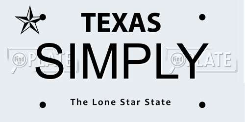 SIMPLY Texas License Plate