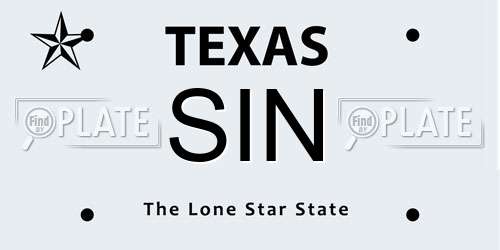 SIN Texas License Plate