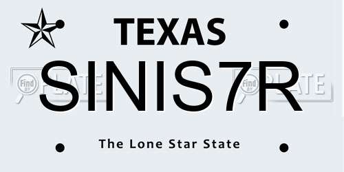 SINIS7R Texas License Plate