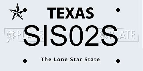 SIS02S Texas License Plate
