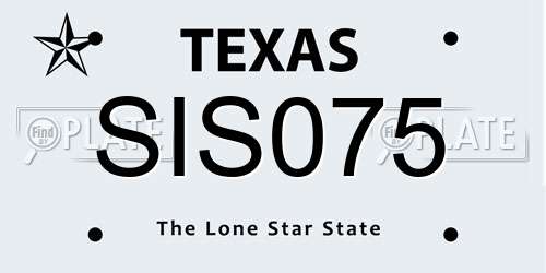SIS075 Texas License Plate