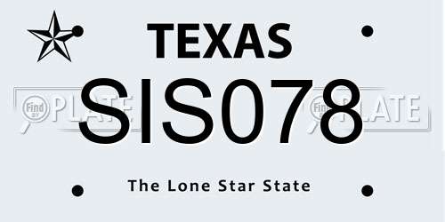 SIS078 Texas License Plate