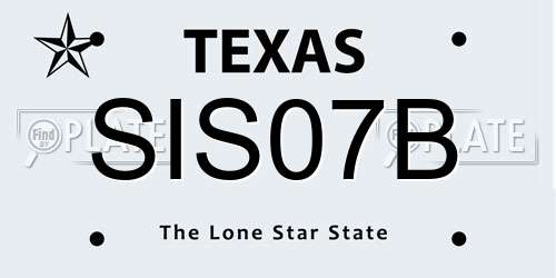 SIS07B Texas License Plate