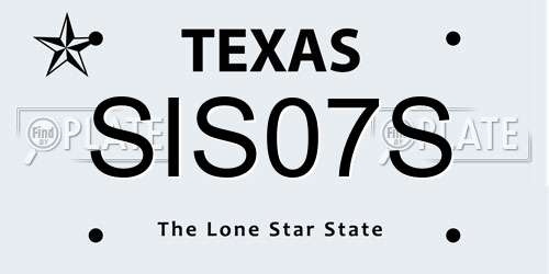 SIS07S Texas License Plate