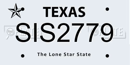 SIS2779 Texas License Plate