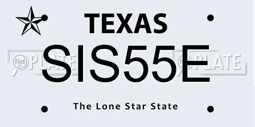 SIS55E Texas License Plate