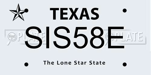 SIS58E Texas License Plate