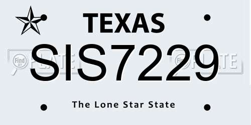 SIS7229 Texas License Plate