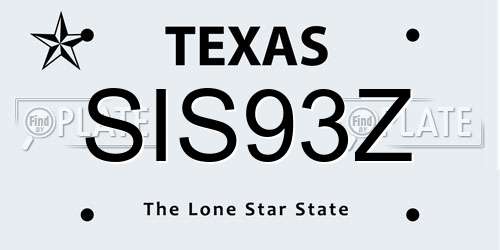 SIS93Z Texas License Plate