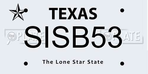 SISB53 Texas License Plate