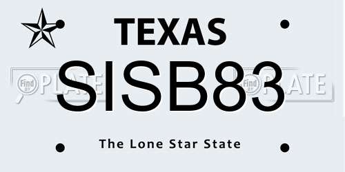 SISB83 Texas License Plate