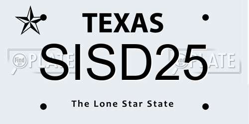 SISD25 Texas License Plate