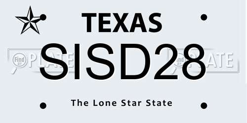 SISD28 Texas License Plate
