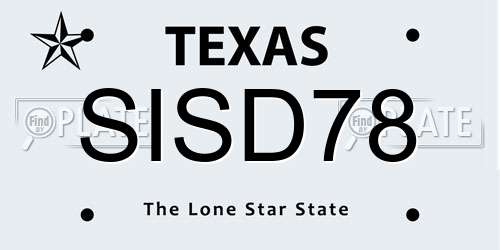 SISD78 Texas License Plate