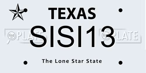 SISI13 Texas License Plate