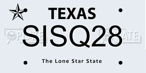 SISQ28 Texas License Plate