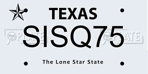 SISQ75 Texas License Plate