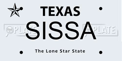 SISSA Texas License Plate