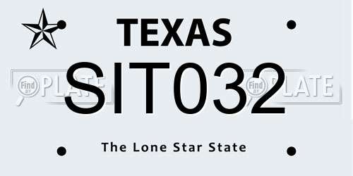 SIT032 Texas License Plate