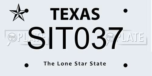SIT037 Texas License Plate