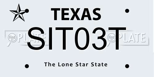 SIT03T Texas License Plate