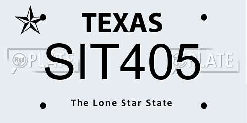 SIT405 Texas License Plate