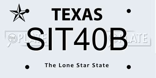 SIT40B Texas License Plate