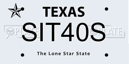 SIT40S Texas License Plate