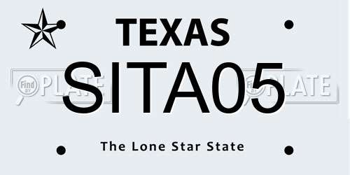 SITA05 Texas License Plate