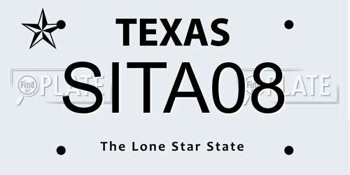 SITA08 Texas License Plate