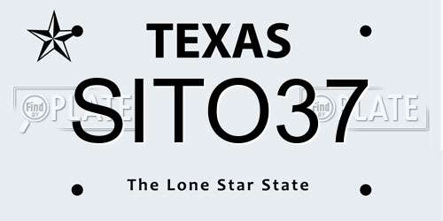 SITO37 Texas License Plate