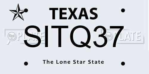 SITQ37 Texas License Plate
