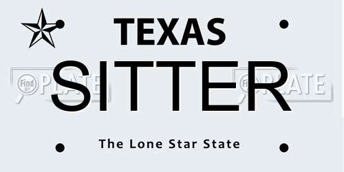 SITTER Texas License Plate