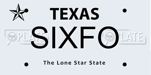 SIXFO Texas License Plate