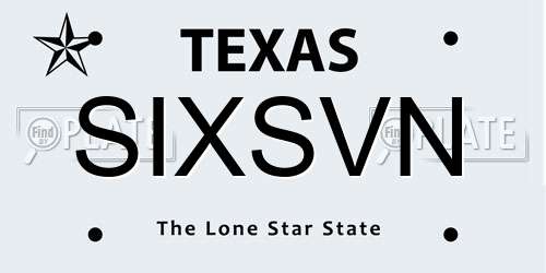 SIXSVN Texas License Plate