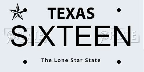 SIXTEEN Texas License Plate