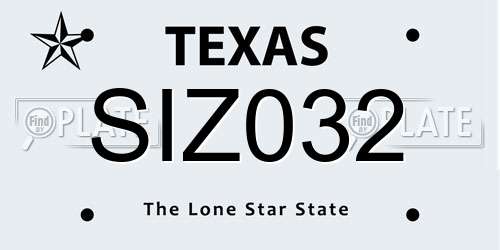 SIZ032 Texas License Plate
