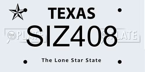 SIZ408 Texas License Plate