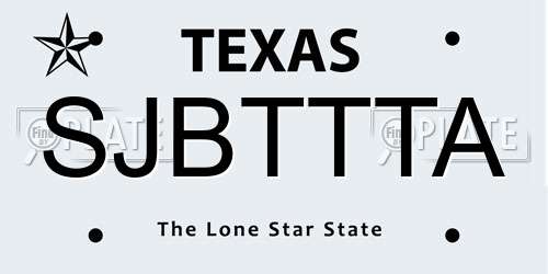 SJBTTTA Texas License Plate