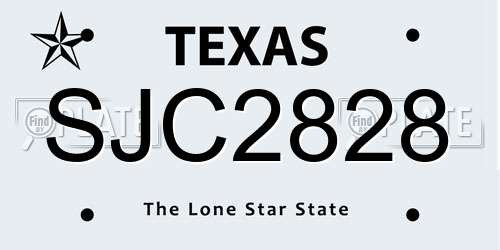SJC2828 Texas License Plate