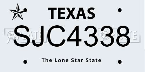SJC4338 Texas License Plate