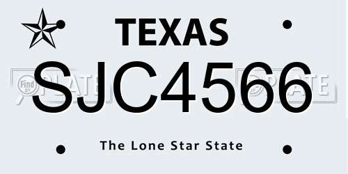 SJC4566 Texas License Plate