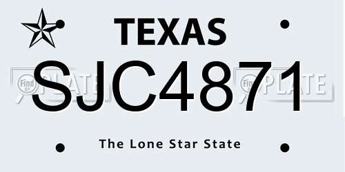 SJC4871 Texas License Plate