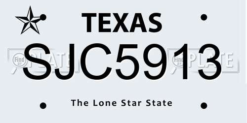 SJC5913 Texas License Plate