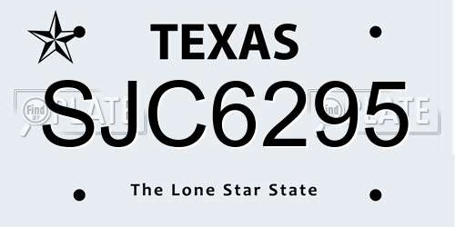 SJC6295 Texas License Plate