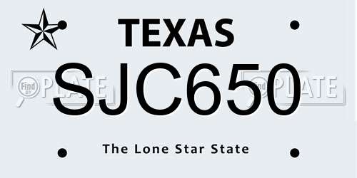 SJC650 Texas License Plate